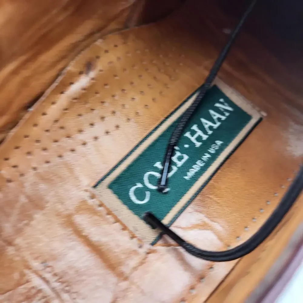 Vintage Cole Haan Oxford Dress Shoes Mens Sz 9 D Burgundy Cap Toe USA Made Derby